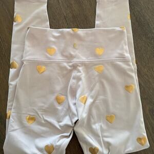 Spiritual Gangster Girls Heart Print Pink Leggings Sz M 12